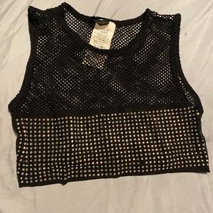 Fish net rave top